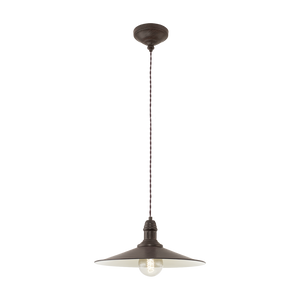 Függeszték.E27 60W 36cm antikbarna Stockbury