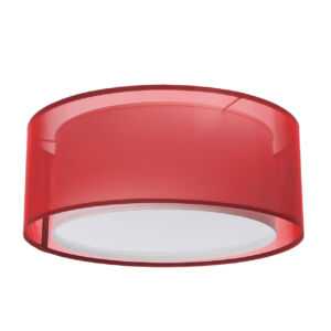 Bps - Viventi mennyezeti lámpa átlátszó piros /fehér búrával-50cm