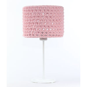 Bps - ARIADNA horgolt asztali lámpa, 25cm- rózsaszín