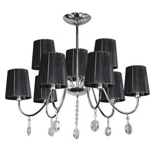 SORENTO Csillár 9X40W E14 Króm Lampshade Fekete