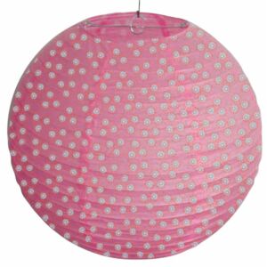 Kokon színes papír gömb rózsaszín-fehér pöttyös függeszték E27 50 cm -Candellux