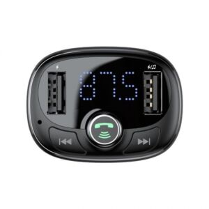 Baseus- FM transzmitter bluetooth autós töltő, MP3- fehér