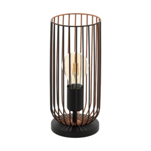 Asztali lámpa E27 1x60W fekete/réz Roccamena