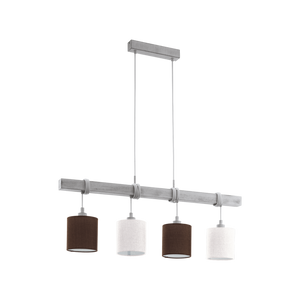 Függeszték.E27 4x60W fehér/barna Townshend2