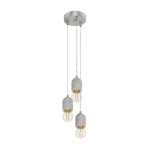 Eglo Függeszték E27 3X60W szürke Silvares