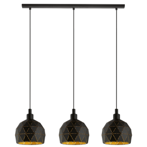 Eglo Függesztéke14 3X40W Fekete/arany Roccaforte