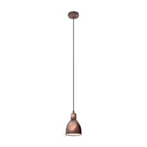 Függeszték.E27 60W 15,5cm antik réz Priddy1