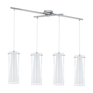 Eglo Függeszték E27 4X60W króm/Fehér Pinto