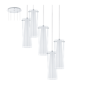 Eglo Függeszték E27 5X60W Kr Üv/Fh D:50Cm Pinto