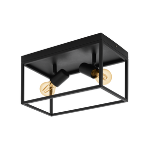 Mennyezeti  E27 2X40W Fekete Silentina