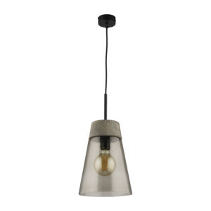 DOMINO - Jupiter - függeszték lámpa 1x E27/60W - fekete; füstszínű