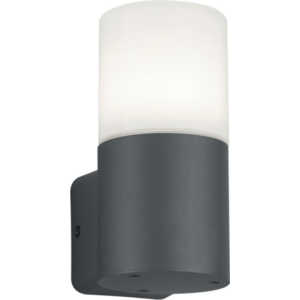 ASCOT - Klausen - Modern kültéri fali lámpa - aluminium/polikarbonát - opál fehér/ezüst - IP44 - 1xE27, 1x11W LED