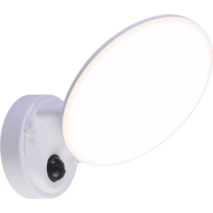 OSSETT - Klausen - Integrált LED, szenzoros, kör alakú kültéri fali lámpa - műanyag - fehér - IP44 - Integrált LED, 1x12W LED