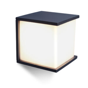 Boksz Cube square kültéri fali lámpa 1 light E27 dark grey