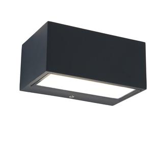 Gemini Kicsi négyzet kültéri LED fali lámpa Up &amp; Down 1 light dark grey