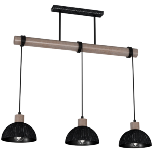 MILAGRO - Erik - függeszték lámpa (3) - fekete/patinás/fa