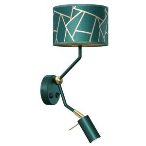 MILAGRO - Ziggy - kétkarú fali lámpa - arany/zöld mintás