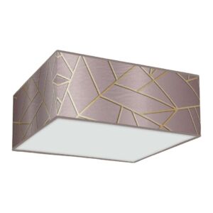 MILAGRO - Ziggy - kocka mennyezeti lámpa - nagy - arany/rózsaszín mintás