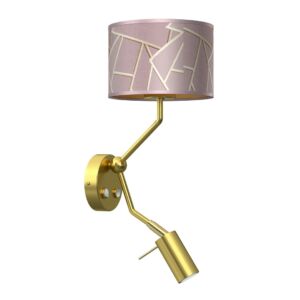 MILAGRO - Ziggy - kétkarú fali lámpa - arany/rózsaszín mintás