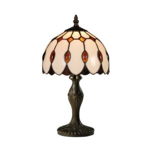 Tiffany asztali lámpa barna szögletes gyöngyökkel 1XE14/40w ø18cm - Prezent