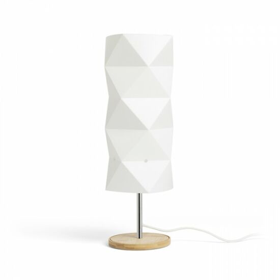 ZUMBA asztali lámpa  fehér PVC/fa/króm 230V E14 11W