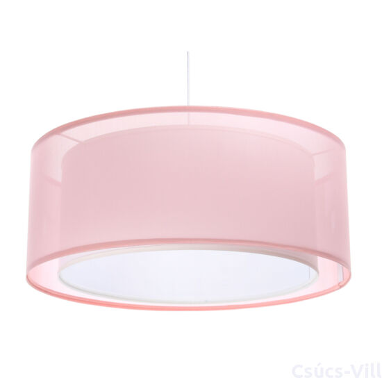 Bps - Viventi függeszték átlátszó rózsaszín/fehér búrával-40cm