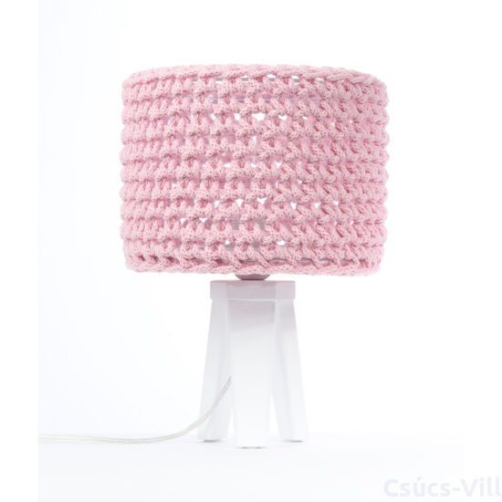 Bps - ARIADNA horgolt asztali lámpa, 25cm- rózsaszín