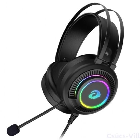Dareu- vezetékes gamer fejhallgató mikrofonnal, RGB,16,8millió szín- fekete