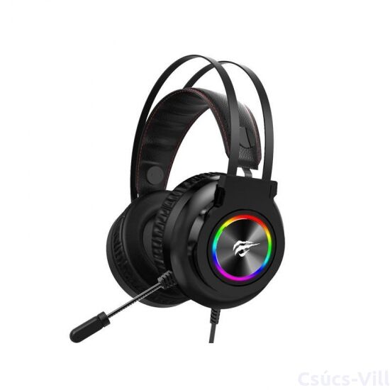 Havit- gamer vezetékes fejhallgató, RGB, USB - fekete