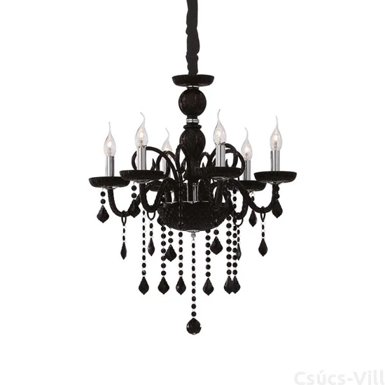 Ideal Lux- GIUDECCA SP6 üveg csillár- fekete