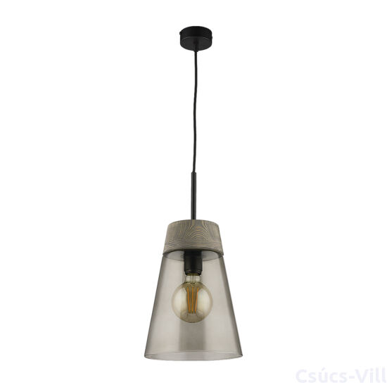 DOMINO - Jupiter - függeszték lámpa 1x E27/60W - fekete; füstszínű