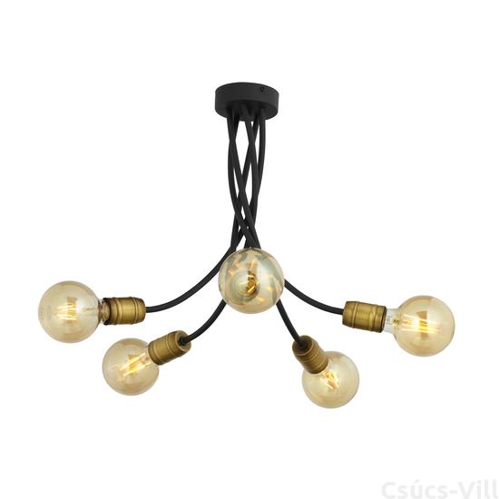 LUCE - Jupiter - 5 karú Modern Függeszték - fekete, patinás - 5xE27 / 60W, ~ 230V