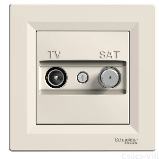 Schneider Asfora Tv/Sat Aljzat, Átmenő, 4 Db, Bézs- Kerettel