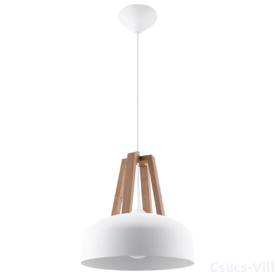 Sollux - Függeszték lámpa - CASCO Fehér/natúr fa