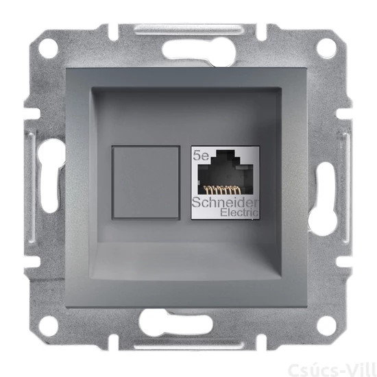 Schneider ASFORA 1xRJ45 Cat5e STP aljzat, acél 