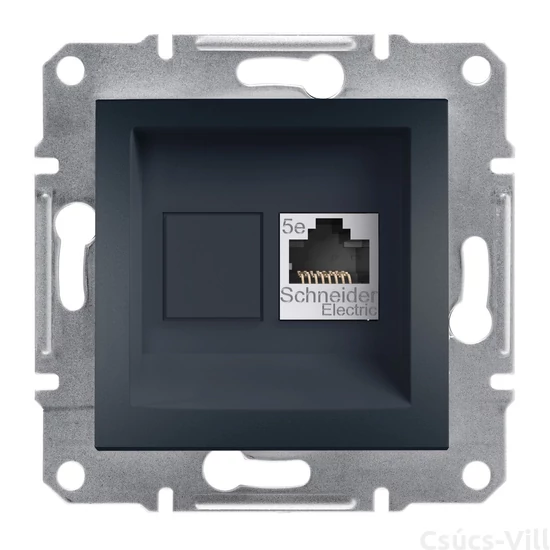 Schneider ASFORA 1xRJ45 Cat5e STP aljzat, antracit 