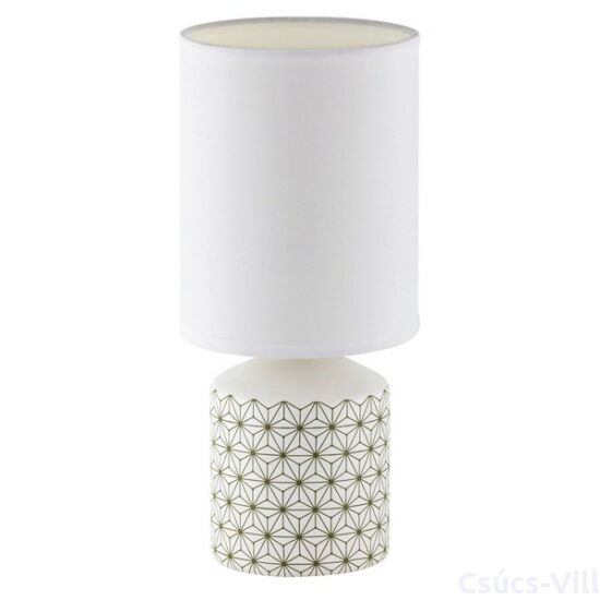 Sophie,szövet búrás asztali lámpa, romantikus stílusban/ fehér mintás - Rábalux