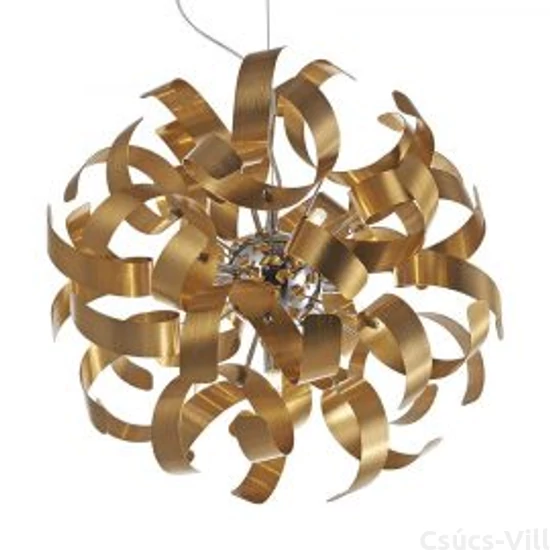 Ribbon függeszték 5xg9/33w matt arany/króm ø42cm