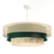 Bps - rattan függeszték lámpa hármas búrával,  zöld-60cm