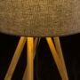 Kép 4/5 - EL PASO asztali lámpa szürke bambusz 230V E14 11W