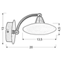 Kép 3/3 - Candellux-ELISA fali lámpa, 1x40W- fehér