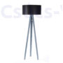 Kép 3/4 - BPS Glamour Laximi henger fekete latex állólámpa ezüst belsővel szürke lábakkal 50cm 1XE27