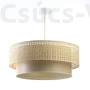 Kép 1/6 - Bps - rattan függeszték lámpa, dupla, bézs-40cm