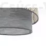 Kép 4/9 - Bps  Dumble függeszték világosszürke strukturált szövetből bézs rattan dísszel átlátszó belsővel  40cm 1XE27