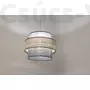 Kép 9/9 - Bps  Dumble függeszték világosszürke strukturált szövetből bézs rattan dísszel átlátszó belsővel  40cm 1XE27