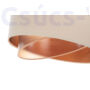 Kép 8/9 - BPS Boho - Aszimmetrikus szövet függeszték  lámpa / fa és krém szín 50 cm