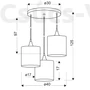 Kép 2/2 - LONG függeszték 3-as TALERZ 3X40W E14  fekete - Candellux