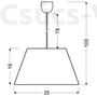 Kép 2/2 - Candellux-STANDARD függeszték lámpa, 1x60W- szürke