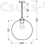 Kép 3/3 - Candellux- EDISON függeszték lámpa, 1x60W- zöld