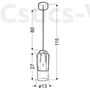 Kép 3/3 - Candellux- TUBE függeszték lámpa 1x60W- réz